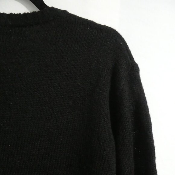 DREAMERS | s-m small to medium | Black Long Sleeve V-Neck Sweater Dress - Picture 13 of 16